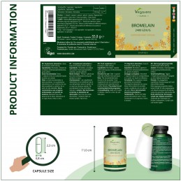 Supliment alimentar Bromelain, 500 mg, 90 Capsule, Vegavero Beneficii Bromelain: sprijina sanatatea sinusurilor si promoveaza ra