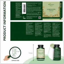 Supliment alimentar Cordyceps Sinensis 650 mg, 120 Capsule, Vegavero BENEFICII CORDYCEPS: imbunătățește energia, imbunătățește s