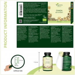 Supliment alimentar Organic Chaga 600 mg, 90 Capsule, Vegavero BENEFICII CHAGA- ajuta la mentinerea functionarii normale a siste