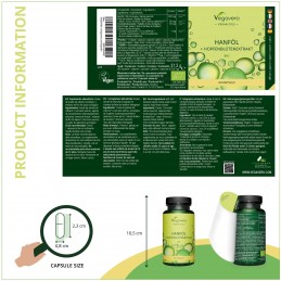 Supliment alimentar Organic Hemp & Hop Seed Oil, 60 Capsule (Ulei din seminte de canepa), Vegavero UN MOD NATURAL DE A VĂ CALMA
