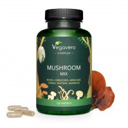 Supliment alimentar Mushroom Mix, 120 Capsule (Mix de ciuperci), Vegavero AMESTEC UNIC DE CIUPERCI
Ciupercile medicinale sunt cu