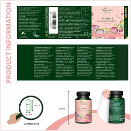 Supliment alimentar Natural Vitamin E Oil, 90 Capsule (Ulei natural de Vitamina E), Vegavero SUPLIMENT NATURAL &amp; VEGAN DE VI