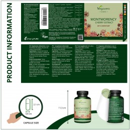 Supliment alimentar Montmorency Cherry Extract 600 mg, 120 capsule, Vegavero SPECIAL CONCEPUT PENTRU
Cireșele Montmorency conțin