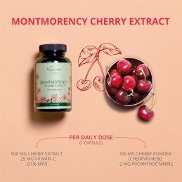 Supliment alimentar Montmorency Cherry Extract 600 mg, 120 capsule, Vegavero SPECIAL CONCEPUT PENTRU
Cireșele Montmorency conțin