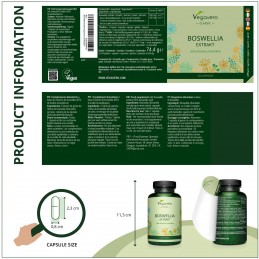 Supliment alimentar Boswellia Extract, 500 mg, 120 Capsule, Vegavero Beneficii Boswellia: antiinflamator puternic si natural, fa