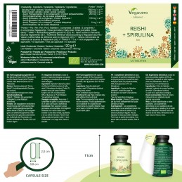 Supliment alimentar Organic Reishi & Spirulina, 120 Tablete, Vegavero SPECIAL CONCEPUT PENTRU
Spirulina are un continut de prote