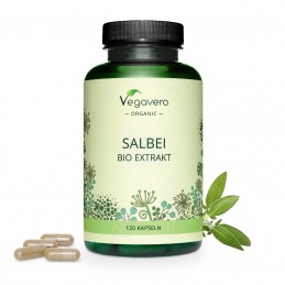 Supliment alimentar Organic Sage Extract 500 mg, 120 Capsule (Salvie), Vegavero BENEFICII- Salvia este o planta puternica. Frunz