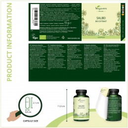 Supliment alimentar Organic Sage Extract 500 mg, 120 Capsule (Salvie), Vegavero BENEFICII- Salvia este o planta puternica. Frunz