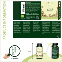 Supliment alimentar Organic Maitake500 mg, 60 Capsule, Vegavero EXTRACT ORGANIC, PUTERNIC DOZAT SI STANDARDIZAT
Maitake (Grifola