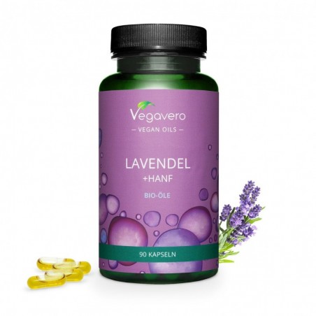 Vagavero Organic Lavender & Hemp Oil, 90 Capsule (Lavanda si ulei de canepa)