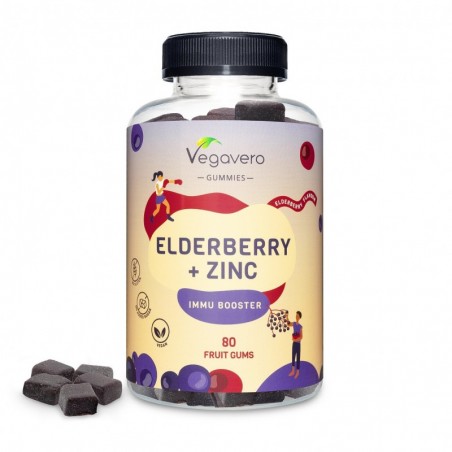 Vegavero Black Elderberry + Zinc Gummies, 80 gume