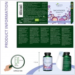 Supliment alimentar Evening Primrose Oil & Borage Seed Oil, 90 Capsule, Vegavero SUPLIMENT VEGAN ȘI ORGANIC DE ULEI DE PRIMROSE 