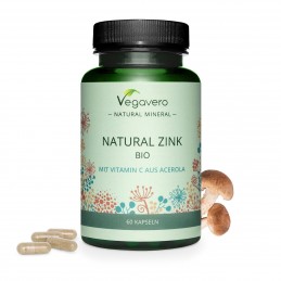 Supliment alimentar Natural Zinc & Vitamin C, 60 Capsule, Vegavero BENEFICII- menținerea unui păr, a pielii și a unghiilor norma