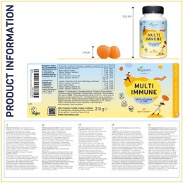 Supliment alimentar Multivitamin Immune Gums, 60 Gume (multivitamine pentru imunitate), Vegavero BENEFICII- Nutrientii prezenti 